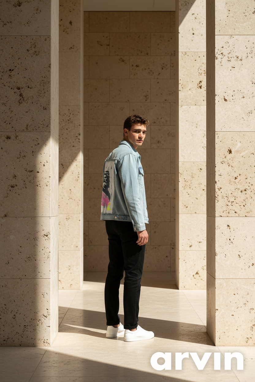 Jeansjacke "Hercules" – Unikat 002 von Anna Zora