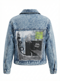 Jeansjacke "BLAH BLAH BLAH" - Unikat 006 von Anna Zora