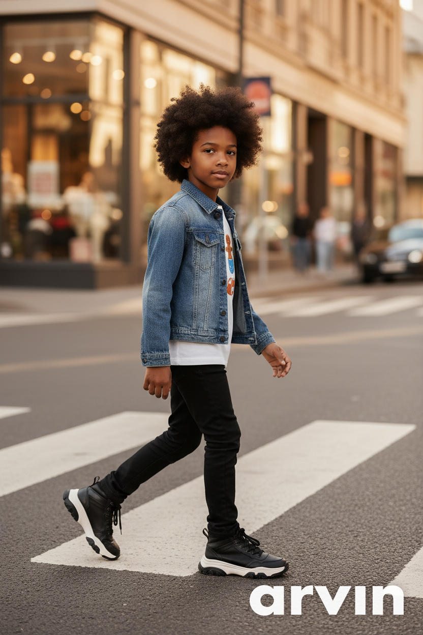 Kinder Jeansjacke "6/7"- Unikat 008 von Anna Zora