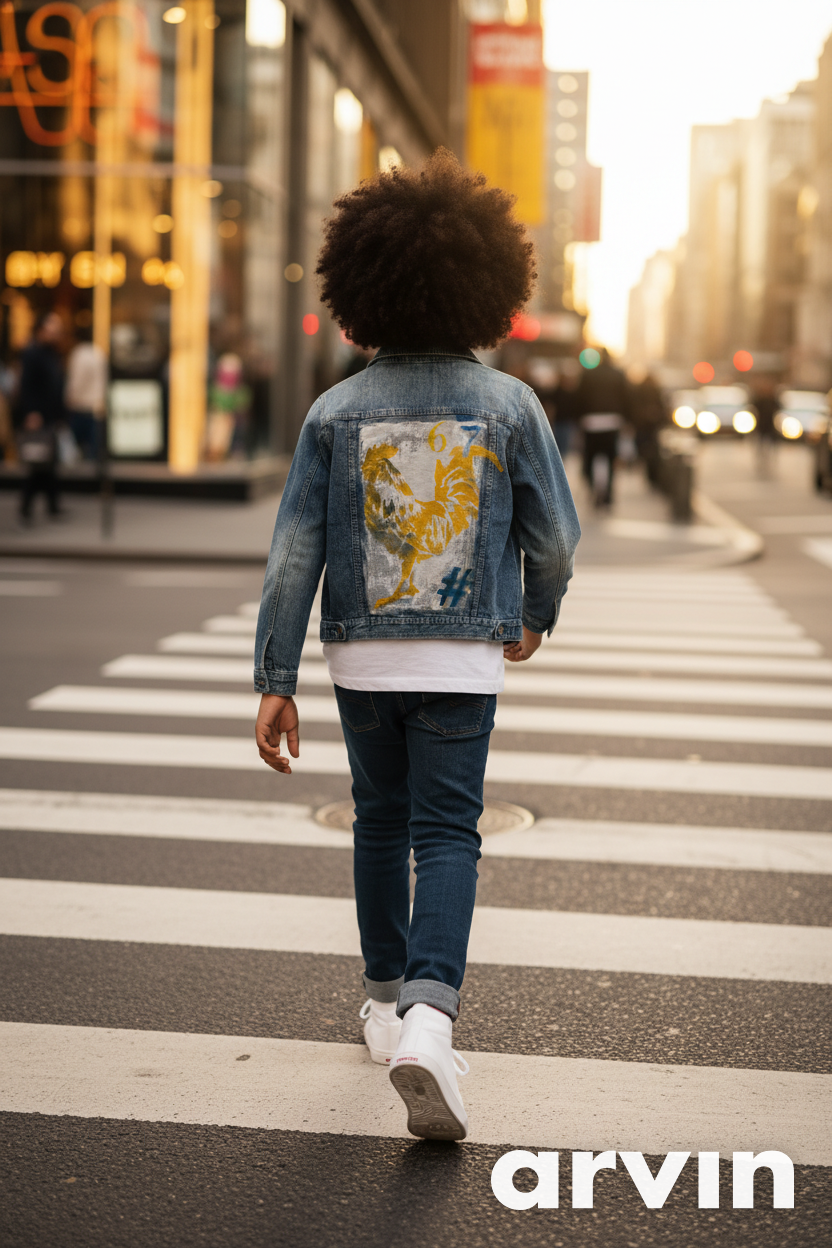 Kinder Jeansjacke "6/7"- Unikat 008 von Anna Zora