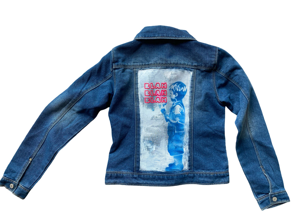 Kinder Jeansjacke "BlahKids"- Unikat 013 von Anna Zora (Kopie)