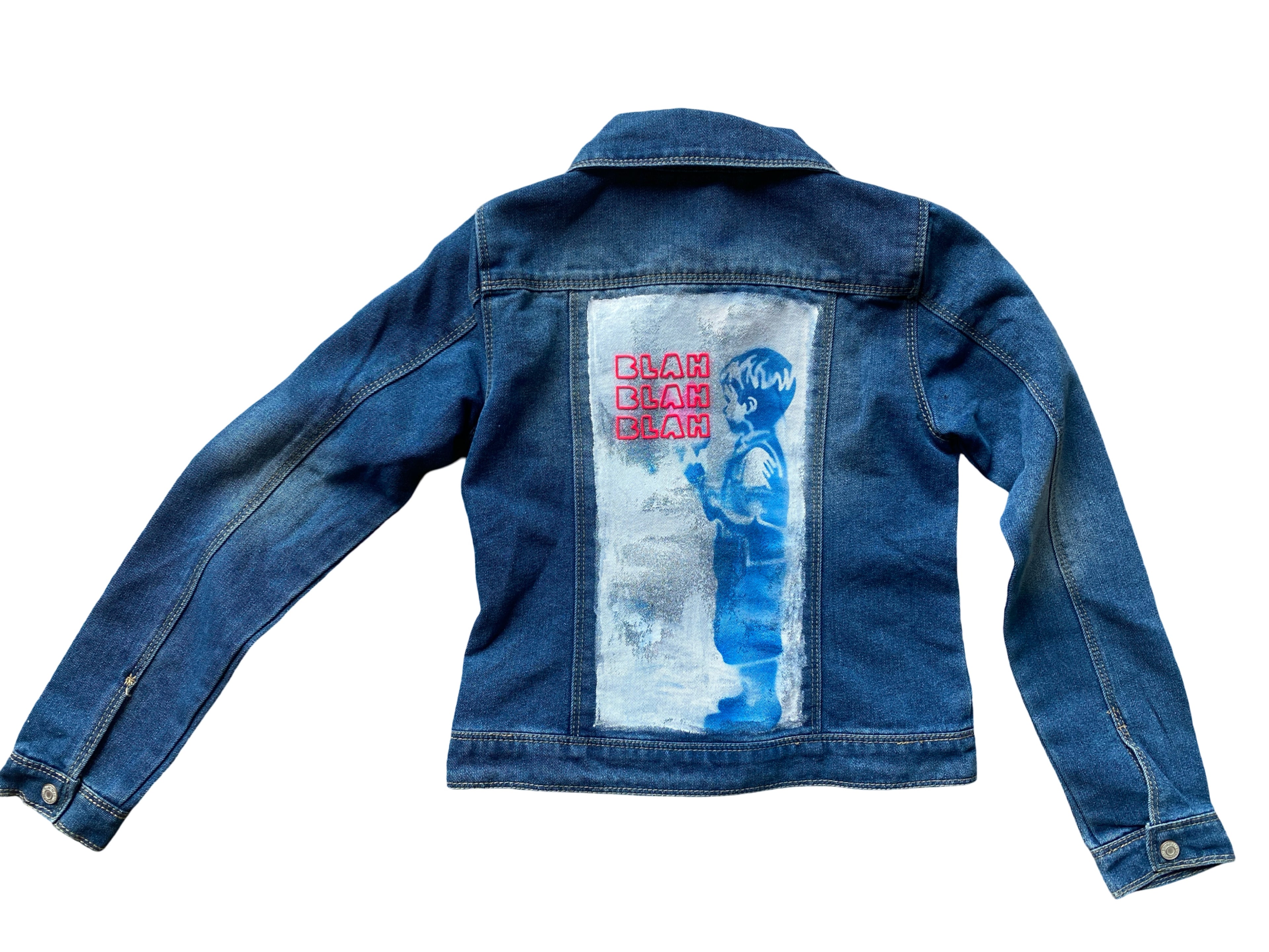 Kinder Jeansjacke "BlahKids"- Unikat 013 von Anna Zora (Kopie)