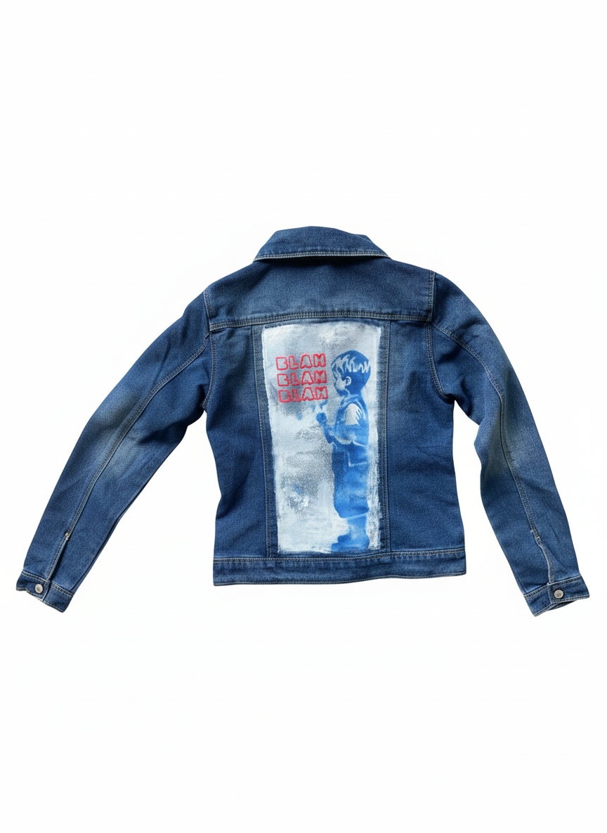Kinder Jeansjacke "BlahKids"- Unikat 013 von Anna Zora (Kopie)