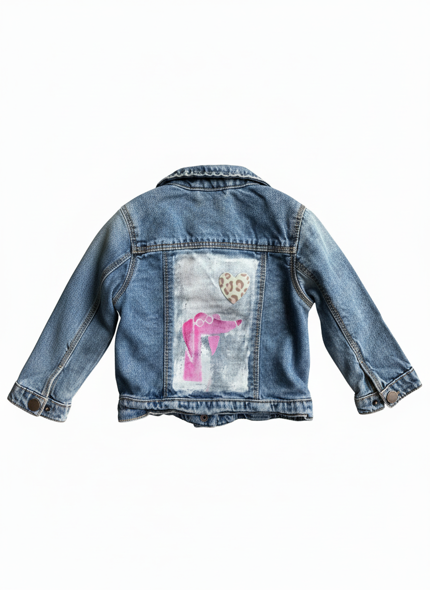 Kinder Jeansjacke "dogs" - Unikat 011 von Anna Zora